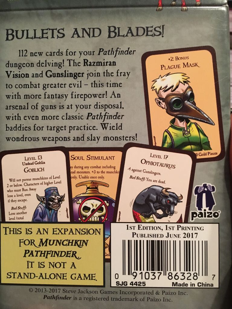 Munchkin: Pathfinder 2: Guns And Razzes  board game collectible [Barcode 091037863287] - Main Image 2