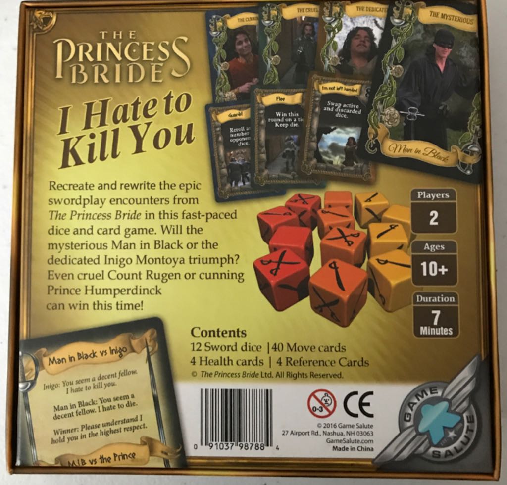 I Hate To Kill You  (2) board game collectible [Barcode 091037987884] - Main Image 2