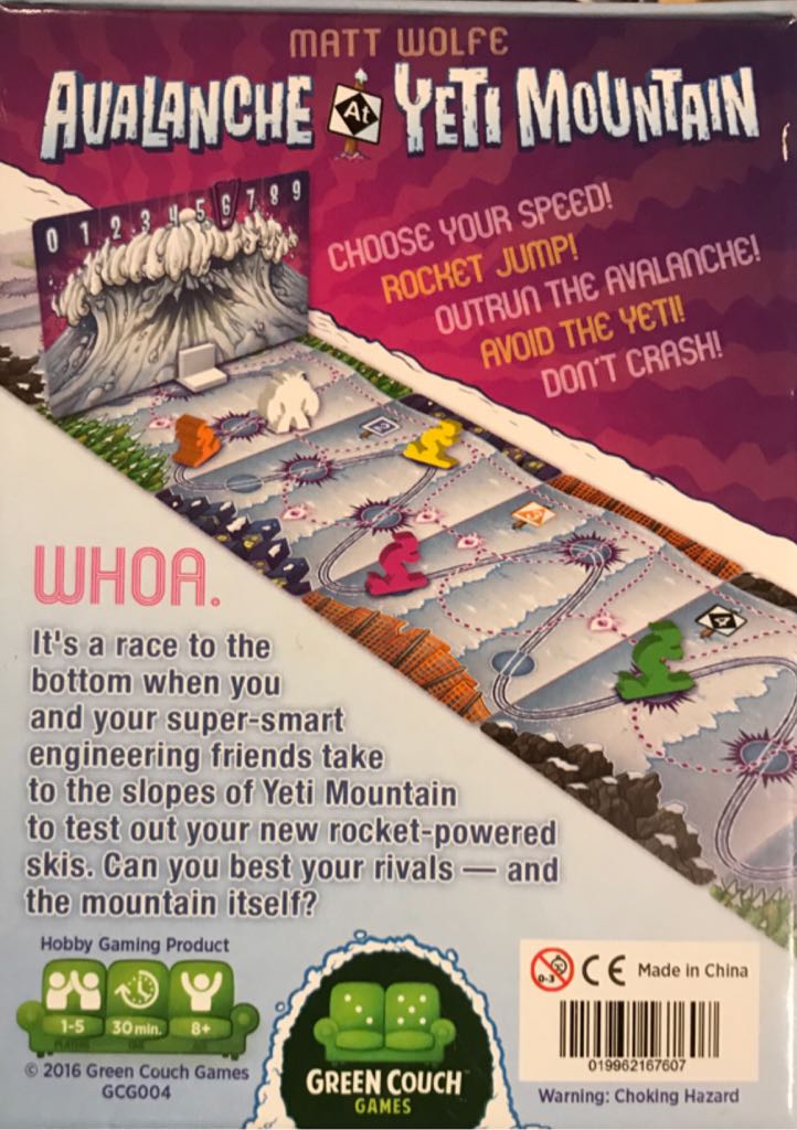 Avalanche At Yeti Mountain  (1-5) board game collectible [Barcode 019962167607] - Main Image 2