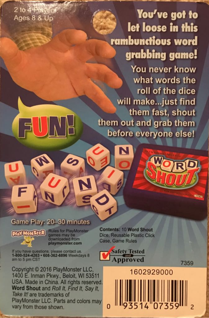 Word Shout  (2-4) board game collectible [Barcode 093514073592] - Main Image 2