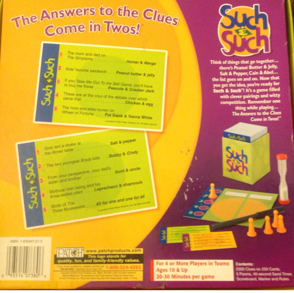 Such & Such  (2 Teams) board game collectible [Barcode 093514073806] - Main Image 2
