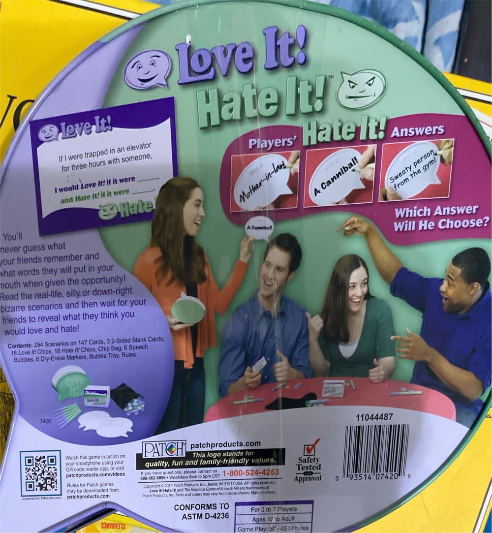 Love It! Hate It!  (3-7) board game collectible [Barcode 093514074209] - Main Image 3