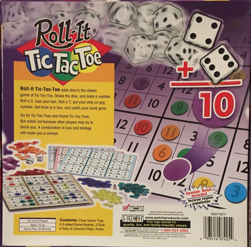 Roll-It Tic Tac Toe  (2-6) board game collectible [Barcode 093514074254] - Main Image 2