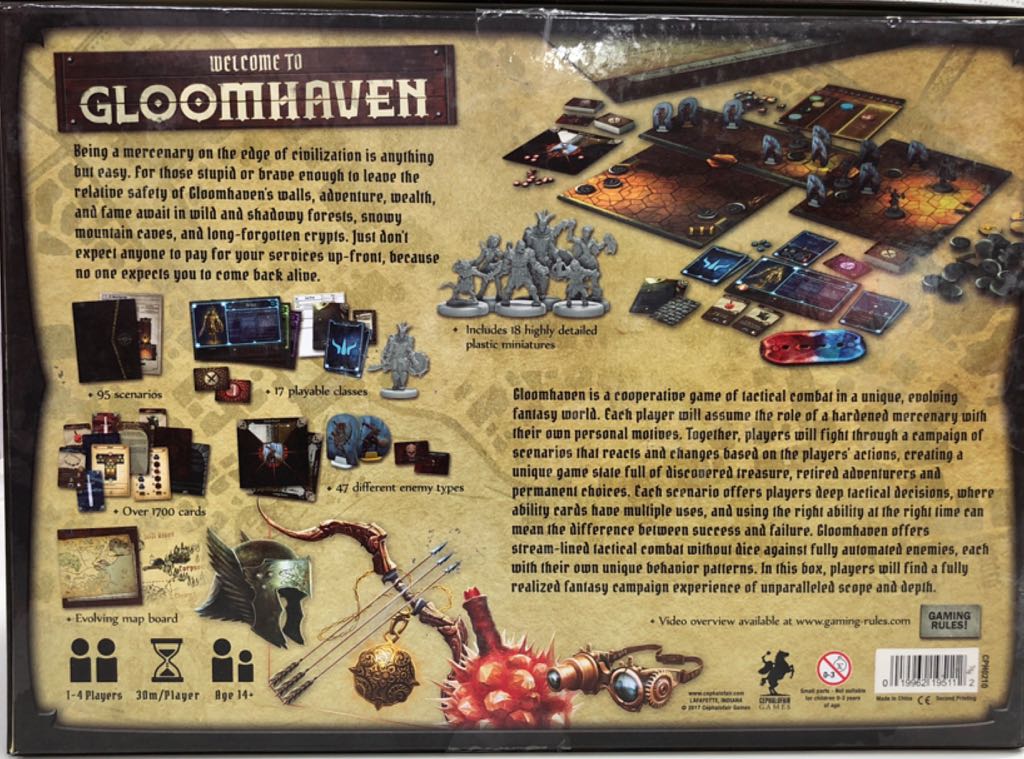 Gloomhaven  (1-4) board game collectible [Barcode 019962195112] - Main Image 2