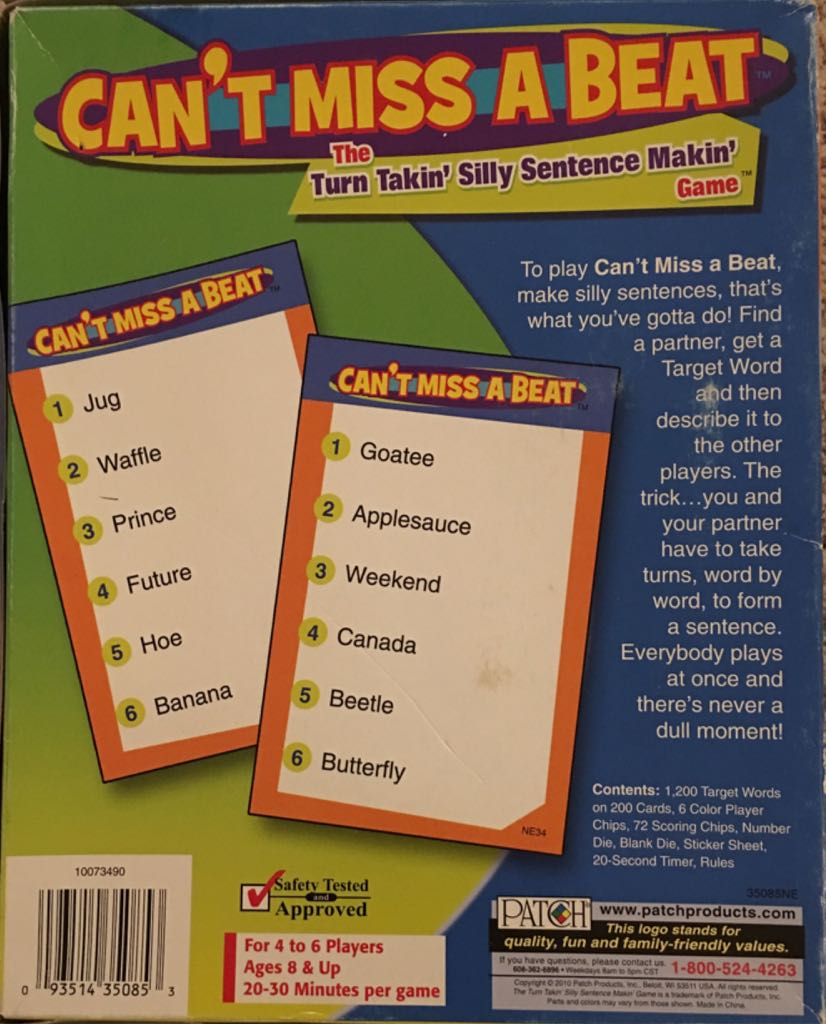 Can’t Miss A Beat  (4-6) board game collectible [Barcode 093514350853] - Main Image 2