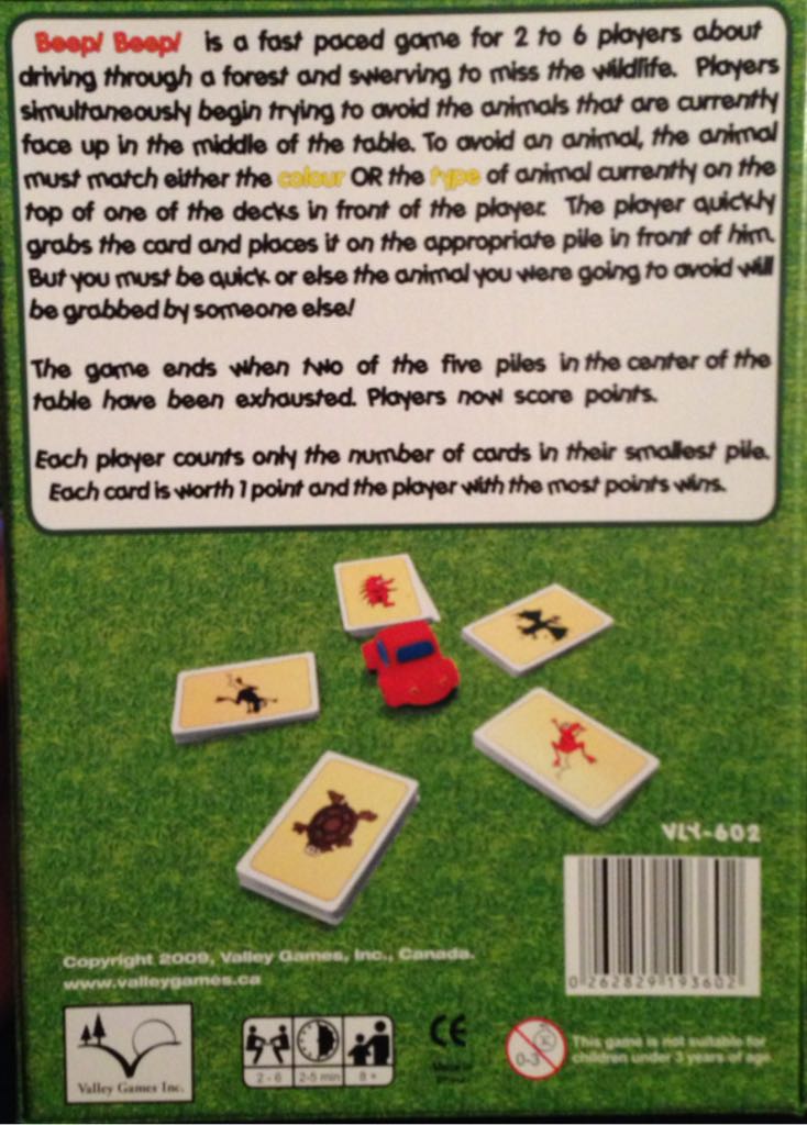 Beep! Beep!  (2-6) board game collectible [Barcode 262829193602] - Main Image 2