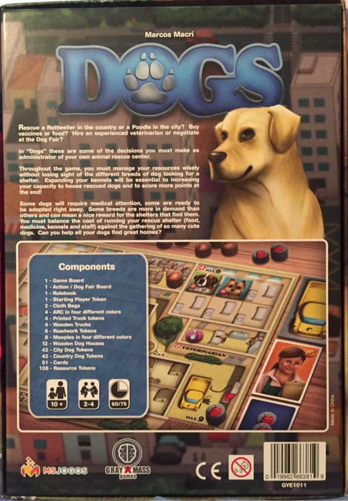 Dogs   (2-4) board game collectible [Barcode 019962663819] - Main Image 2
