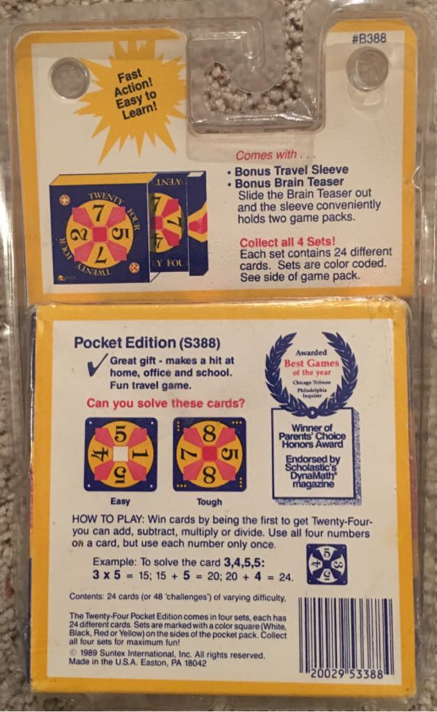 Twenty Four : Black Pocket Edition  (1+) board game collectible [Barcode 020029533884] - Main Image 2