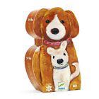 Djeco Silhouette 12 piece Jigsaw Puzzle - Mummy Dog and her Puppy -ITEM  board game collectible [Barcode 3070900072619] - Main Image 1