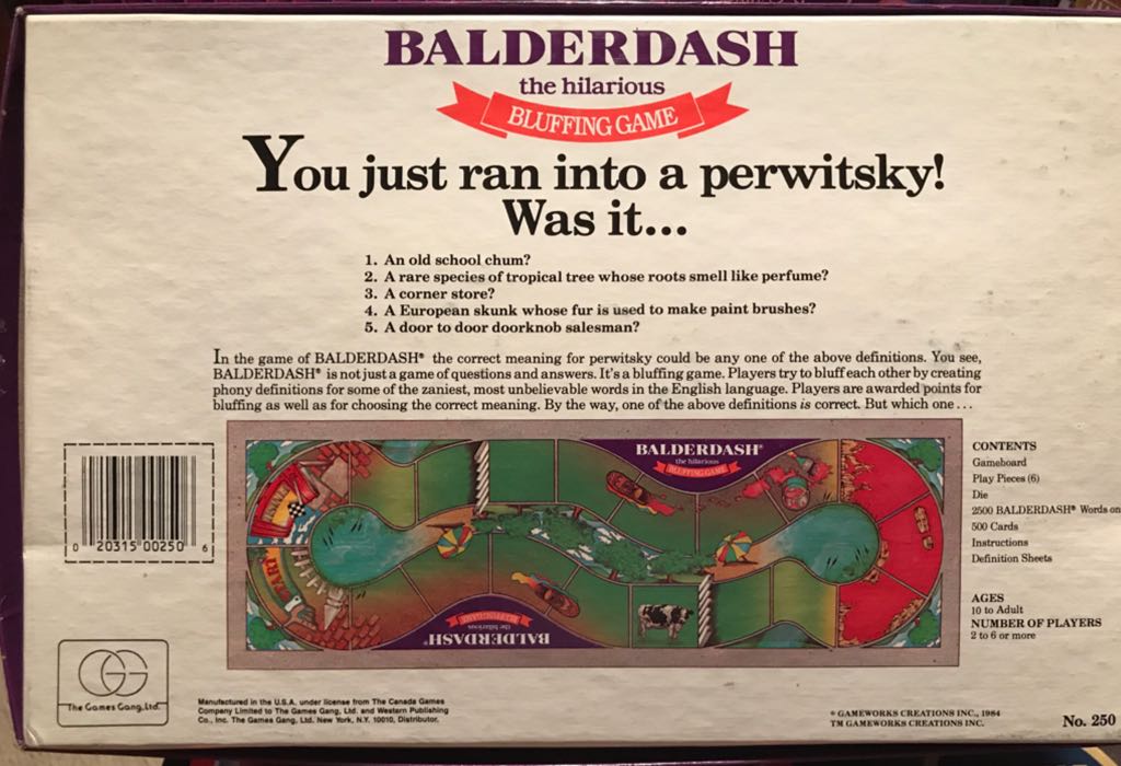 Balderdash  (2-6) board game collectible [Barcode 020315002506] - Main Image 2