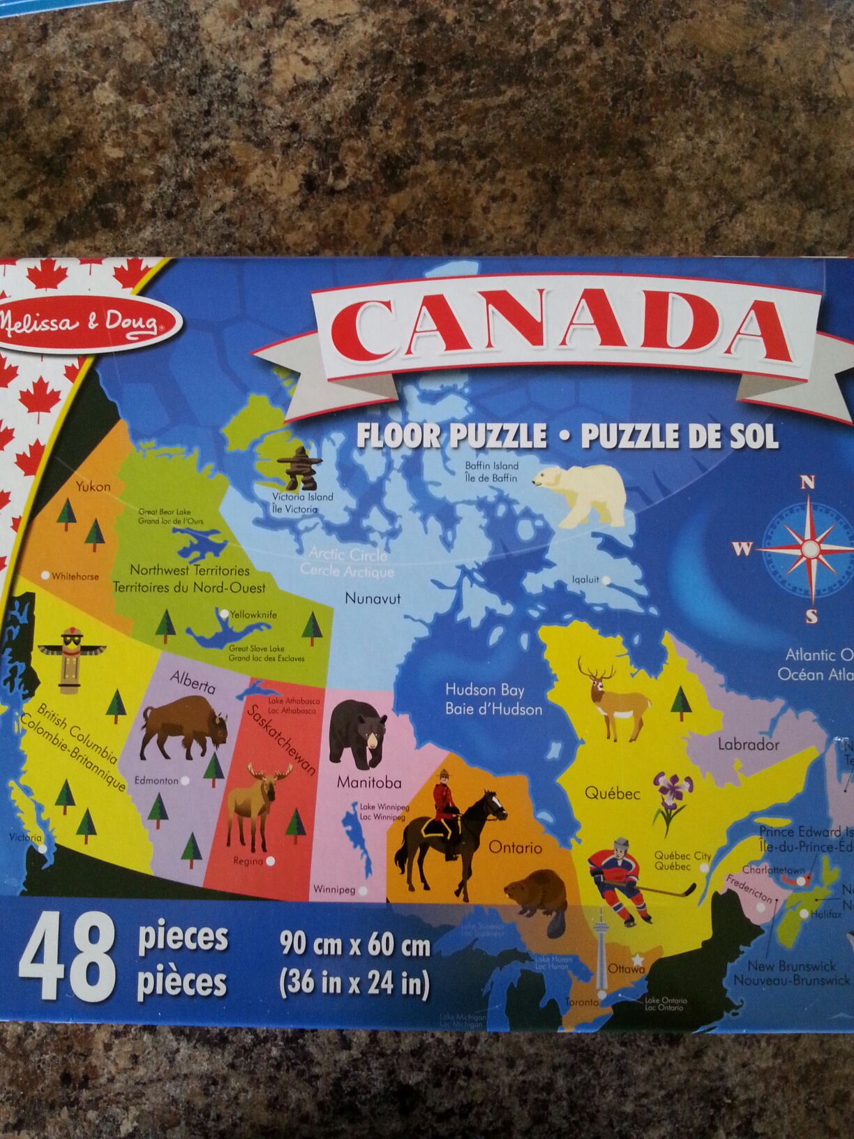 Canada Floor Map Puzzle  board game collectible [Barcode 000772044165] - Main Image 1