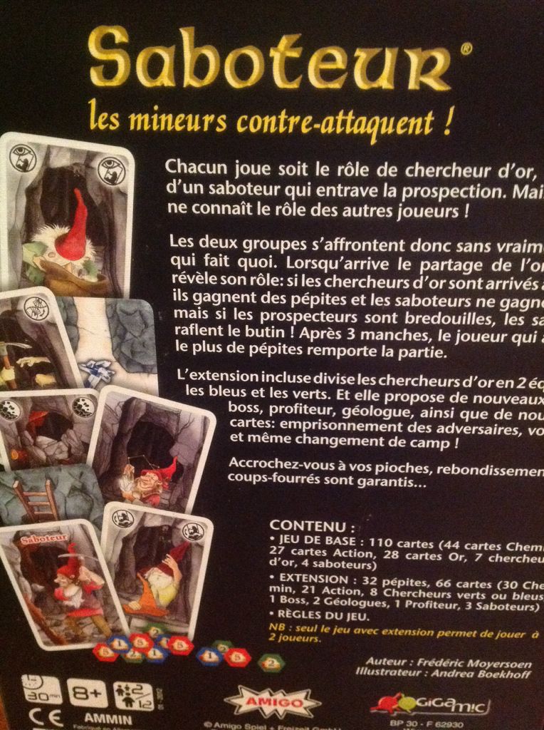 Saboteur 2 - Les mineurs contre-attaquent !(inclus l’expansion)  (2-12) board game collectible [Barcode 3421272106615] - Main Image 2