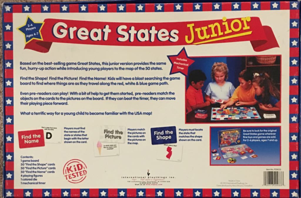 Great States Junior  (2-4) board game collectible [Barcode 020373200333] - Main Image 2