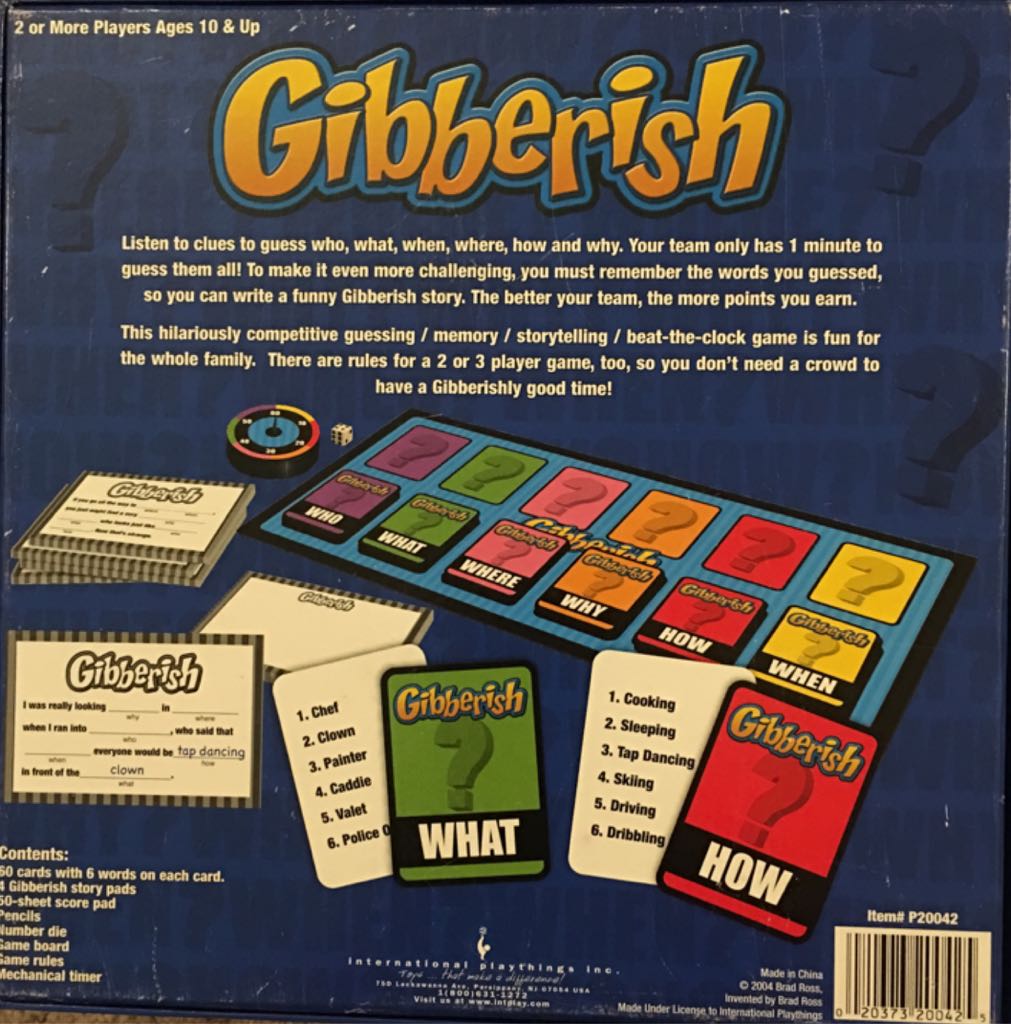 Gibberish  (2-16) board game collectible [Barcode 020373200425] - Main Image 2