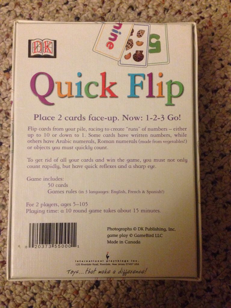 Quick Flip  (2) board game collectible [Barcode 020373550001] - Main Image 2