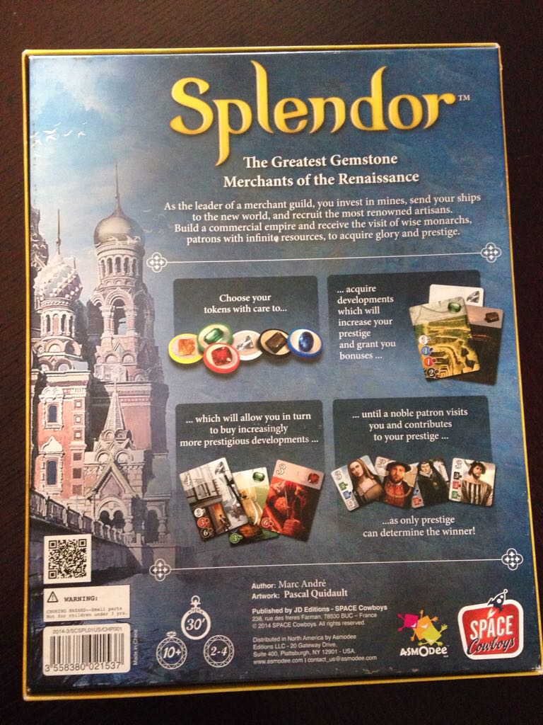 Splendor  (4) board game collectible [Barcode 3558380021537] - Main Image 2