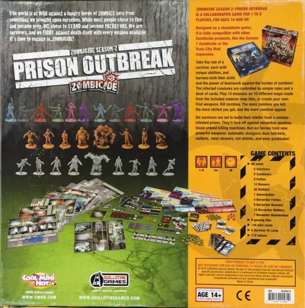 Zombicide: Season 2 - Prison Outbreak  (1-6) board game collectible [Barcode 3558380022862] - Main Image 2