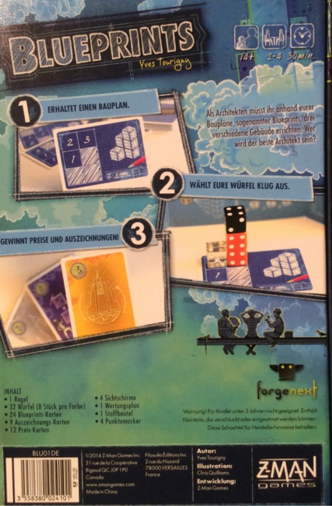 Blue Prints - ZMAN  (2-4) board game collectible [Barcode 3558380024101] - Main Image 2