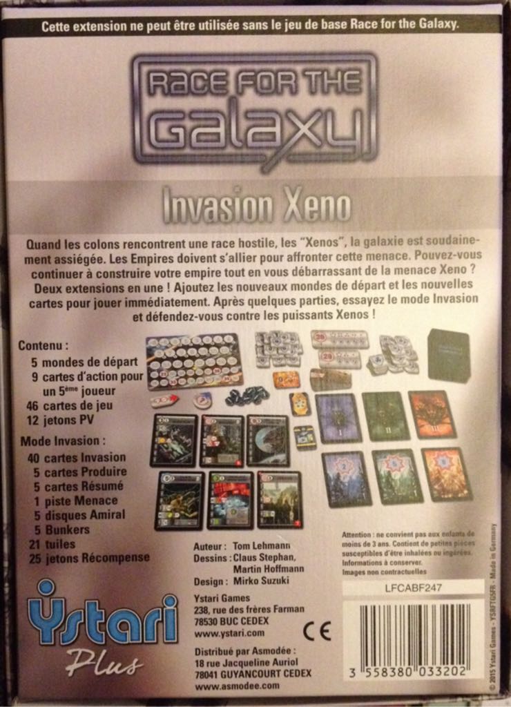 Race for the Galaxy - Invasion Xeno  (2-5) board game collectible [Barcode 3558380033202] - Main Image 2