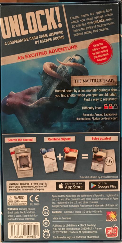Unlock!: The Nautilus’ Traps  (1-6) board game collectible [Barcode 3558380049159] - Main Image 2