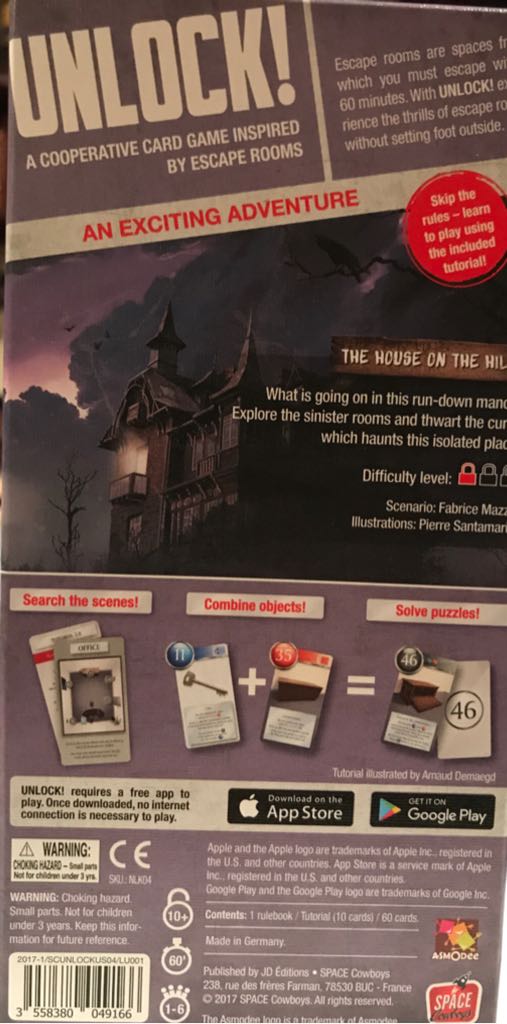 UNLOCK! Mystery Adventures: The House on the Hill  (1-6) board game collectible [Barcode 3558380049166] - Main Image 2