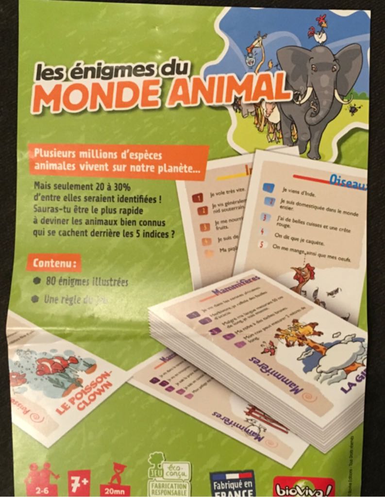Bioviva - Les Enigmes de la Nature - Monde Animal - Jeu de sociÃ©tÃ© d’occasion  (2-6) board game collectible [Barcode 3569160200059] - Main Image 2
