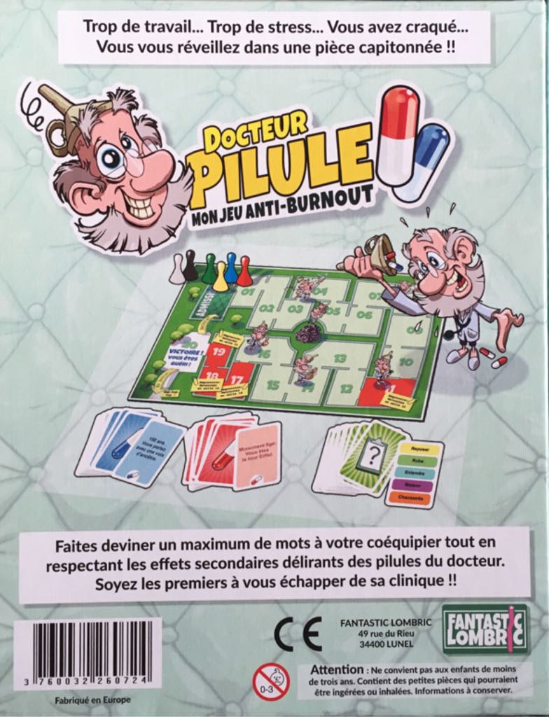 Dr Pillule FR Jeu fantastic lombric  (4-10) board game collectible [Barcode 3760032260724] - Main Image 2