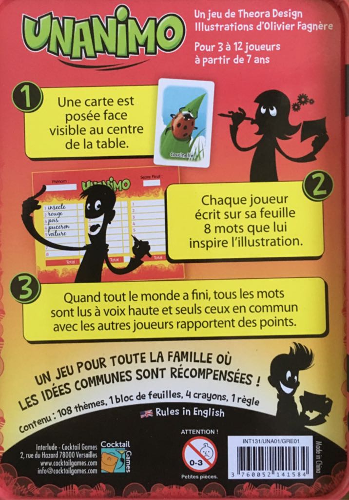 Unanimo  (3-12) board game collectible [Barcode 3760052141584] - Main Image 2