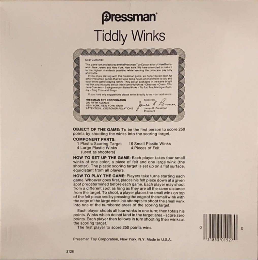 Tiddly Winks  (1-4) board game collectible [Barcode 021853015270] - Main Image 2