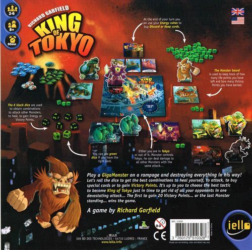 King of Tokyo Box  (2-6) board game collectible [Barcode 3760175510328] - Main Image 2