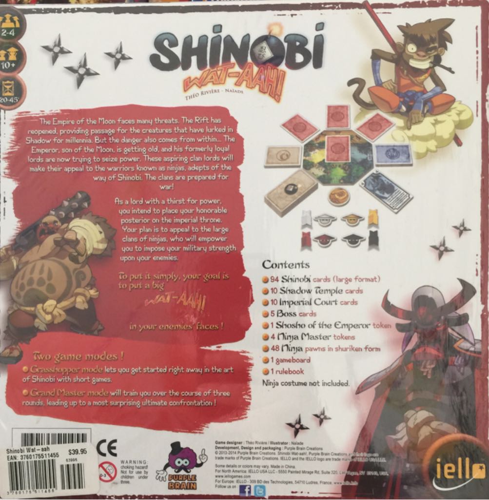 Shinobi Wat-Aah!  (4) board game collectible [Barcode 3760175511455] - Main Image 2