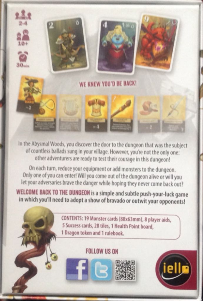 Welcome BACK to the Dungeon card game by Iello Games IEL51305  (2-4) board game collectible [Barcode 3760175513053] - Main Image 2