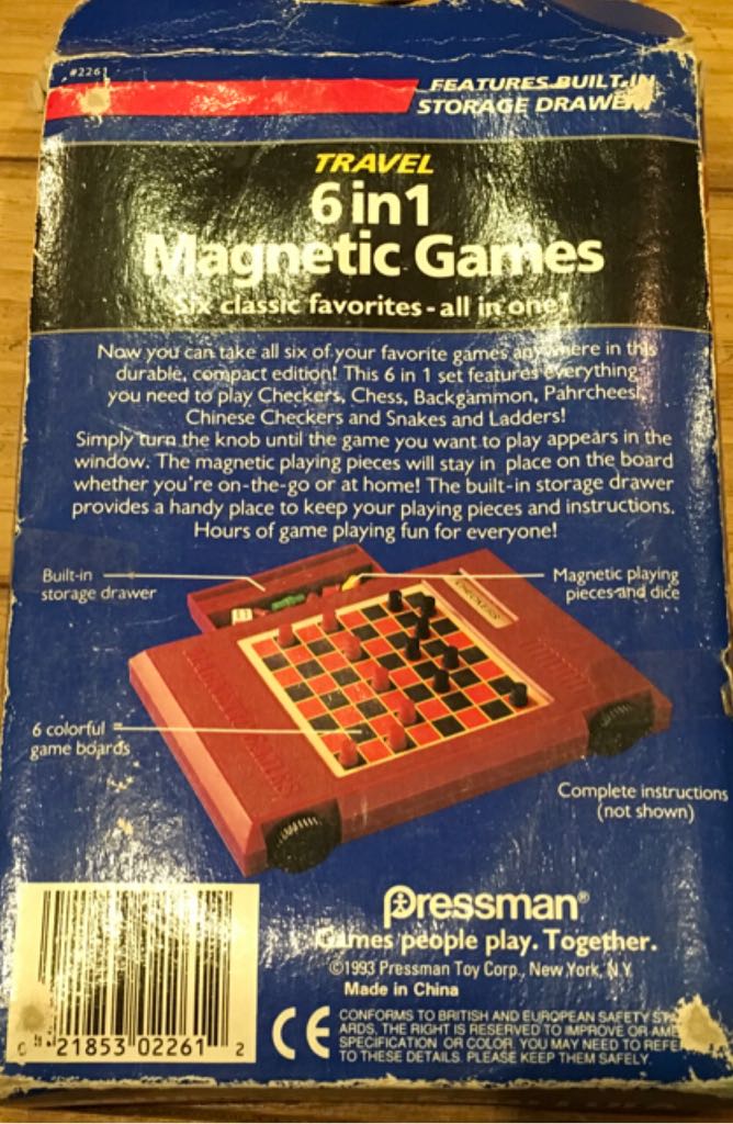 6 In 1 Magnetic Games  board game collectible [Barcode 021853022612] - Main Image 2