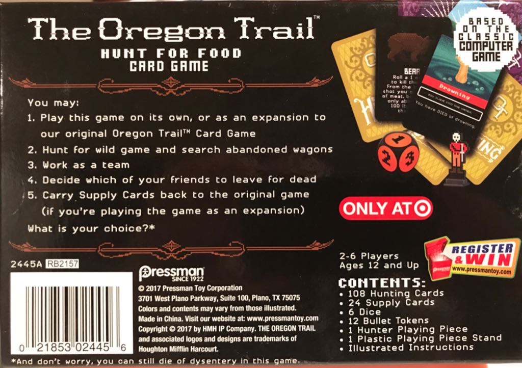 Oregon Trail Hunt For Food Card Game, The  (2 to 6) board game collectible [Barcode 021853024456] - Main Image 2