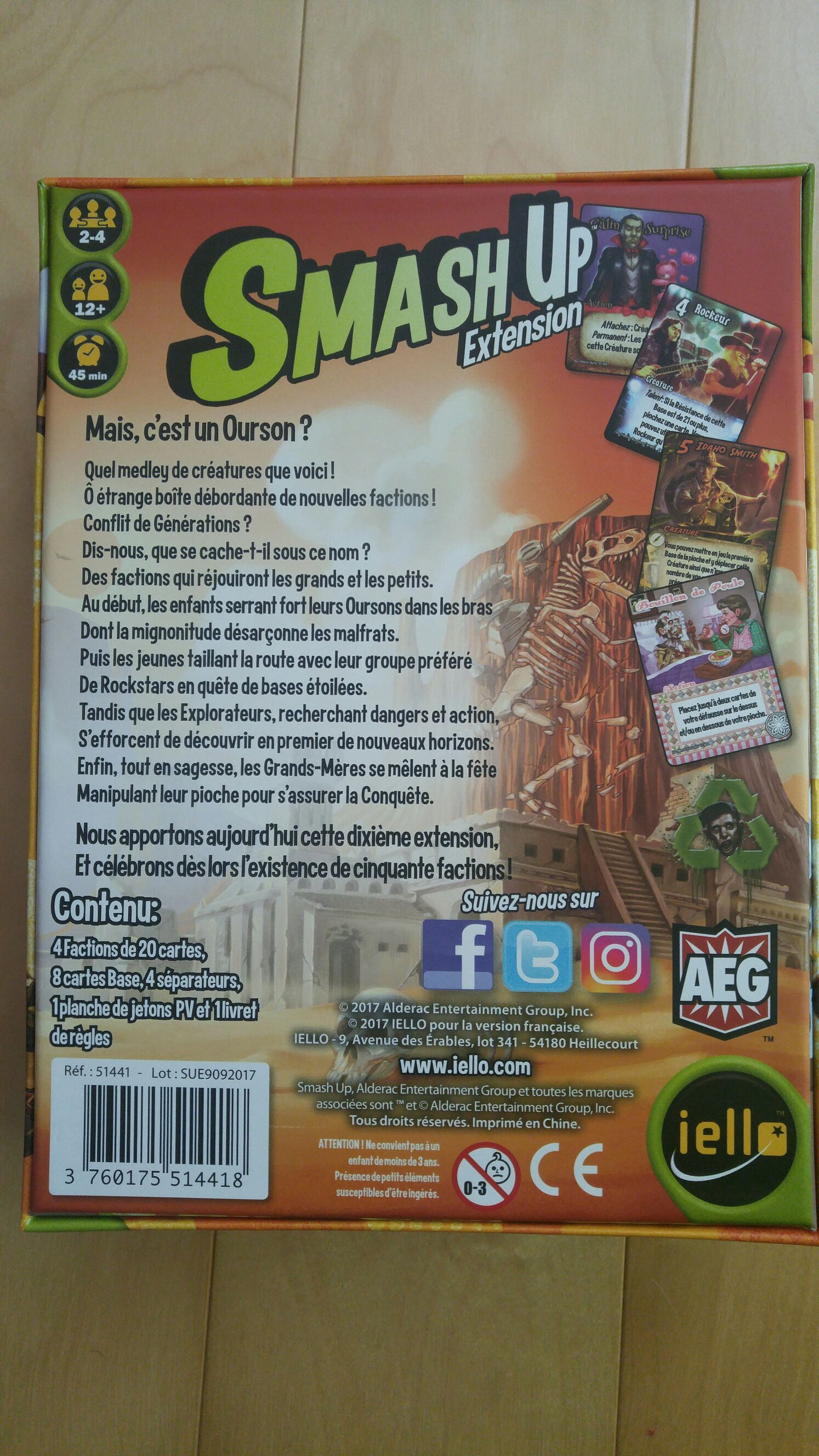 Smash Up : Conflit De Générations Iello  (2-4) board game collectible [Barcode 3760175514418] - Main Image 2