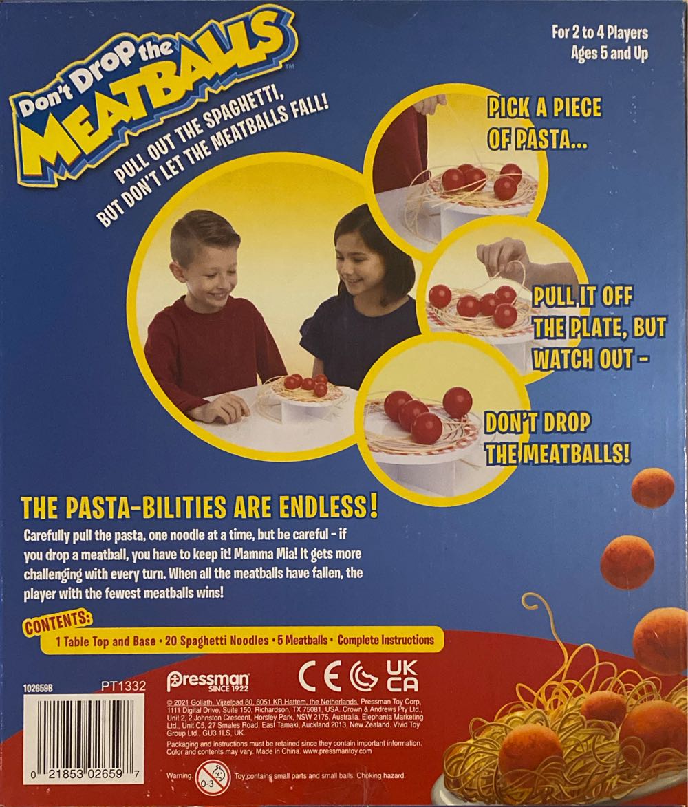 Don’t Drop The Meatballs  (2-4) board game collectible [Barcode 021853026597] - Main Image 2