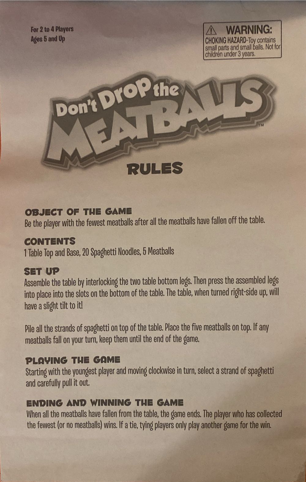 Don’t Drop The Meatballs  (2-4) board game collectible [Barcode 021853026597] - Main Image 3