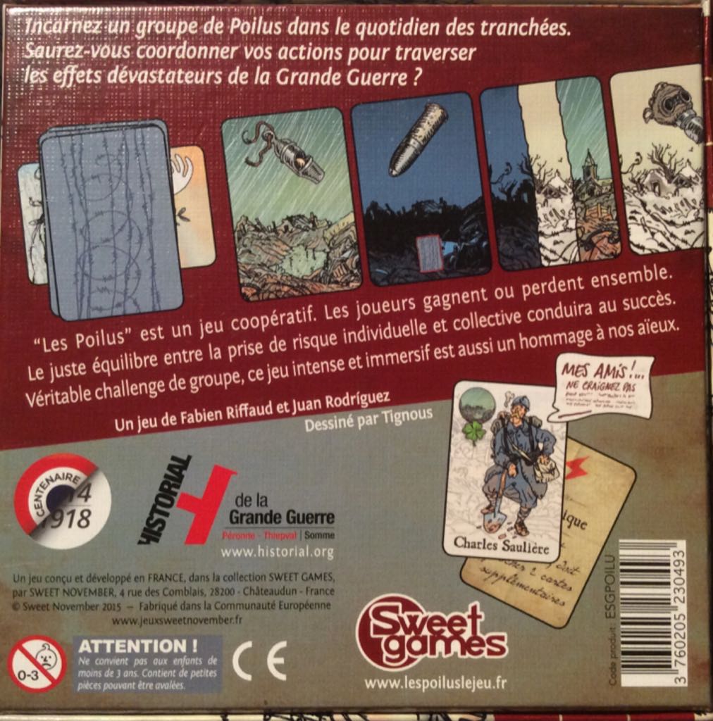 Les Poilus: The Grizzled  (2-5) board game collectible [Barcode 3760205230493] - Main Image 2