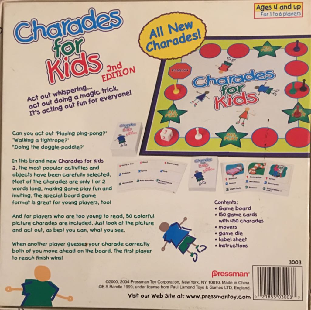 Charades For Kids  (3-6) board game collectible [Barcode 021853030037] - Main Image 2