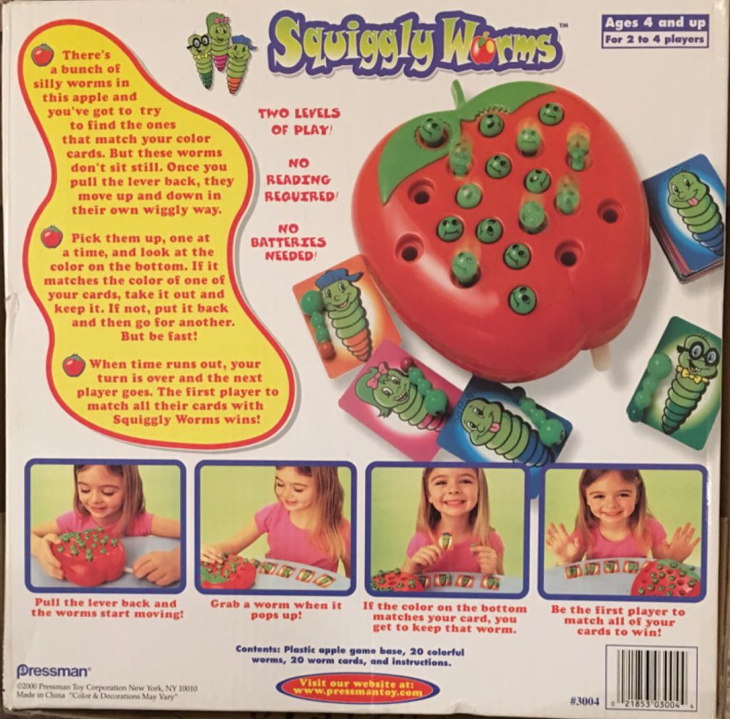 Squiggly Worms  (2-4) board game collectible [Barcode 021853030044] - Main Image 2