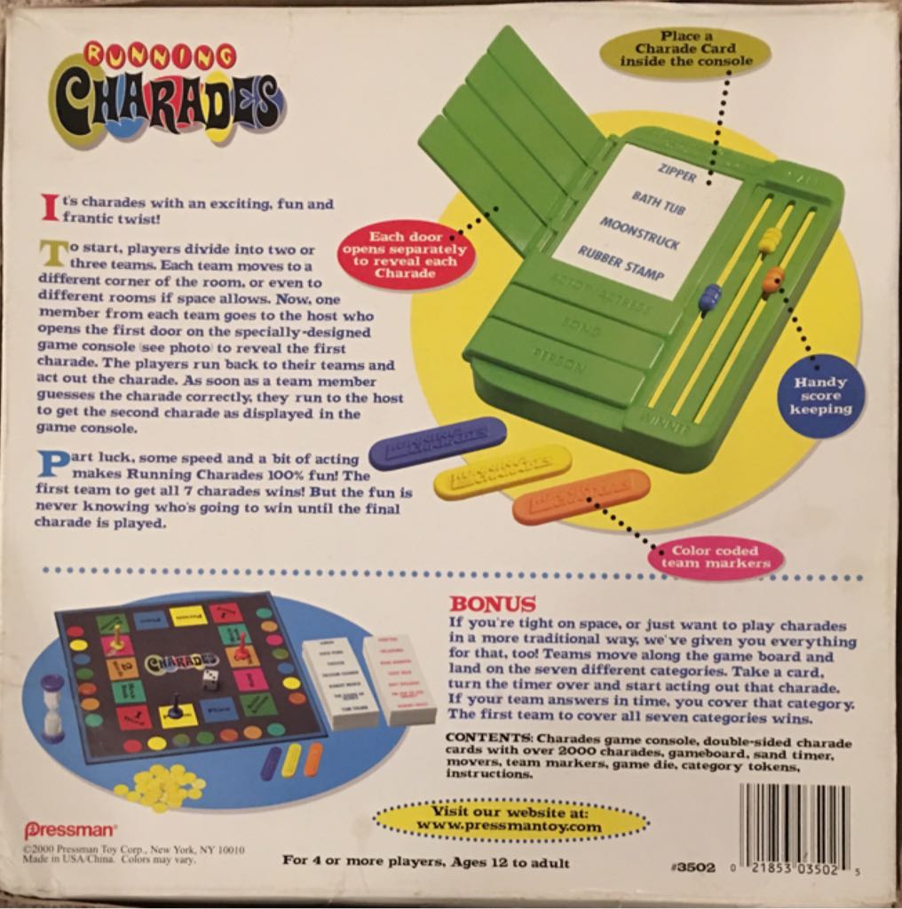 Running Charades  (5-19) board game collectible [Barcode 021853035025] - Main Image 2