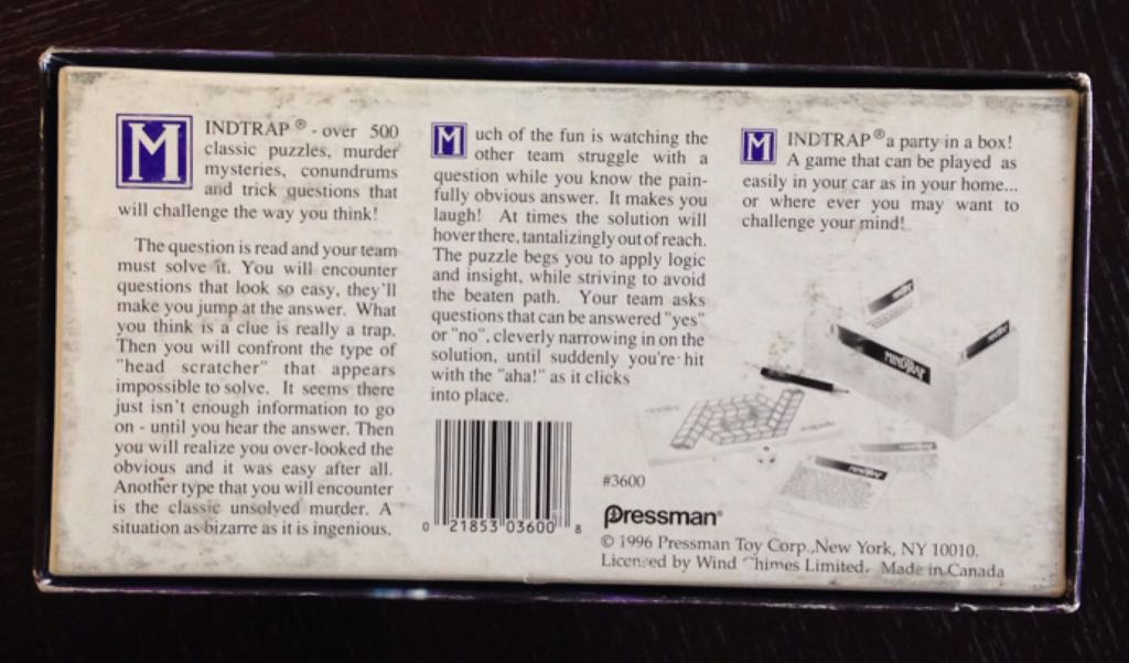 Mindtrap  (1+) board game collectible [Barcode 021853036008] - Main Image 2