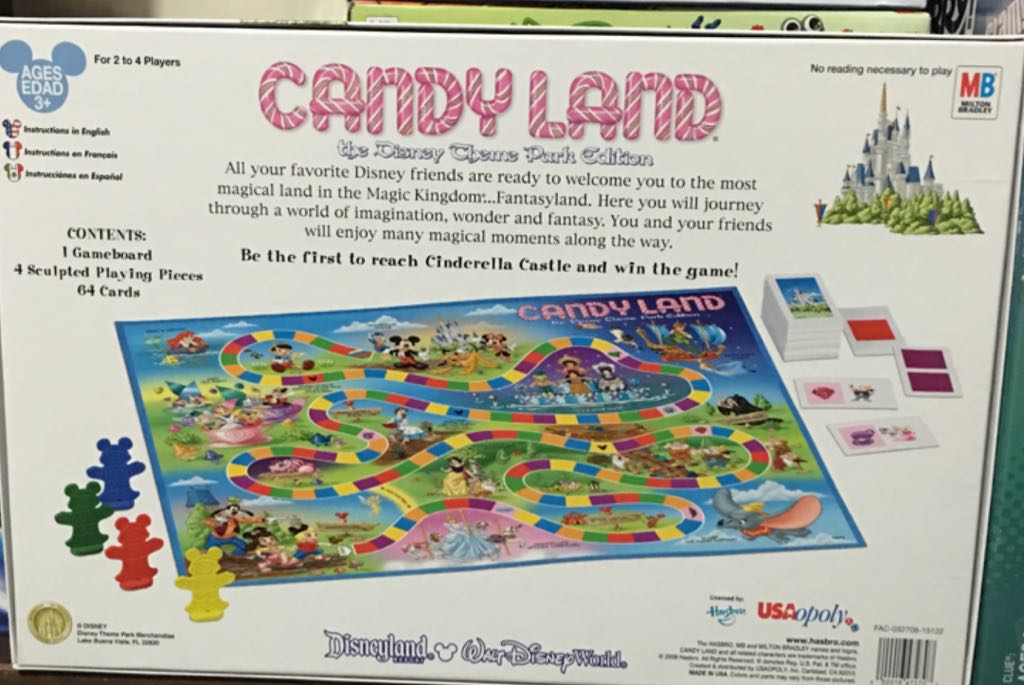 Candy Land Disney Theme Park Edition  (2-4) board game collectible [Barcode 400016472707] - Main Image 2