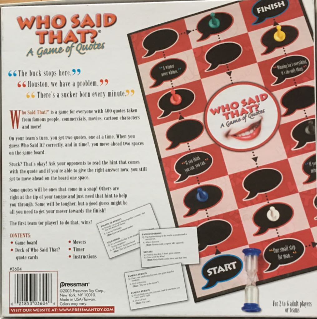 Who Said That?  (2-6) board game collectible [Barcode 021853036046] - Main Image 2