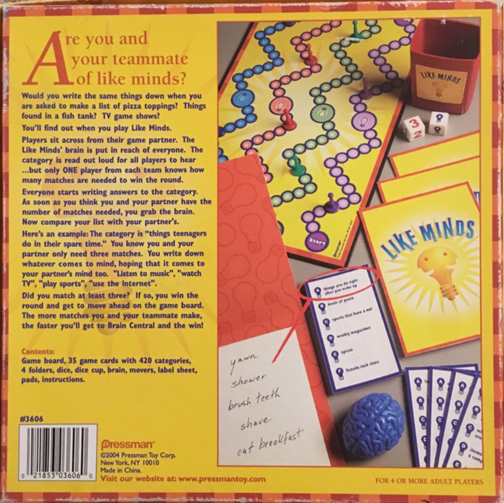 Like Minds  (4) board game collectible [Barcode 021853036060] - Main Image 2