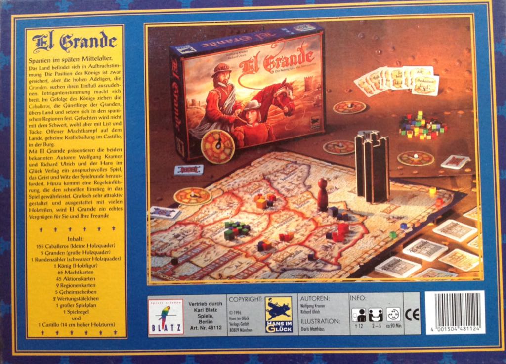 Hans im Glück 48112 El Grande  (2-5) board game collectible [Barcode 4001504481124] - Main Image 2