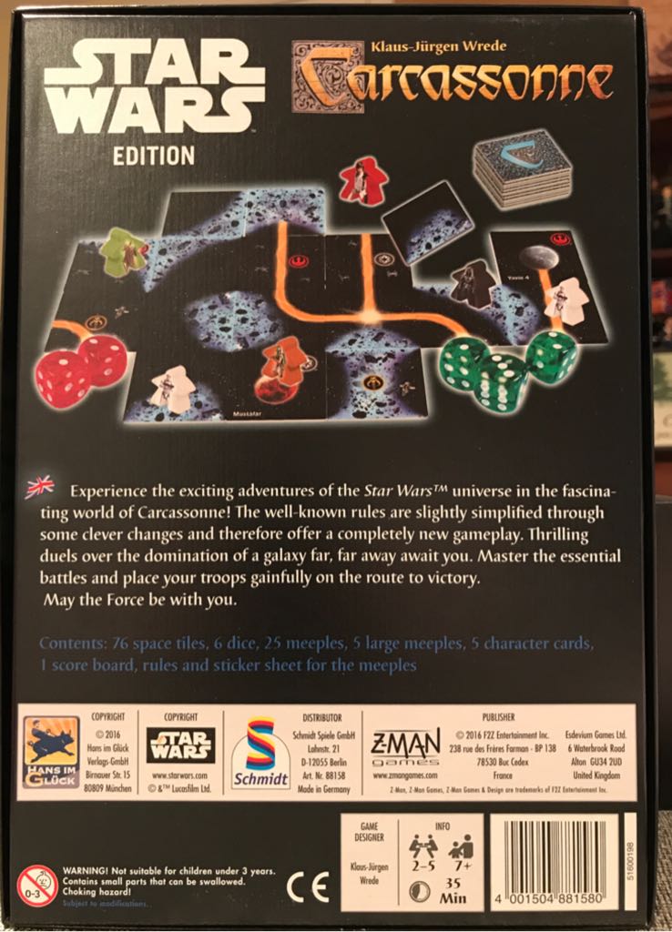 Carcassonne: Star Wars Edition  (2 to 5) board game collectible [Barcode 4001504881580] - Main Image 2