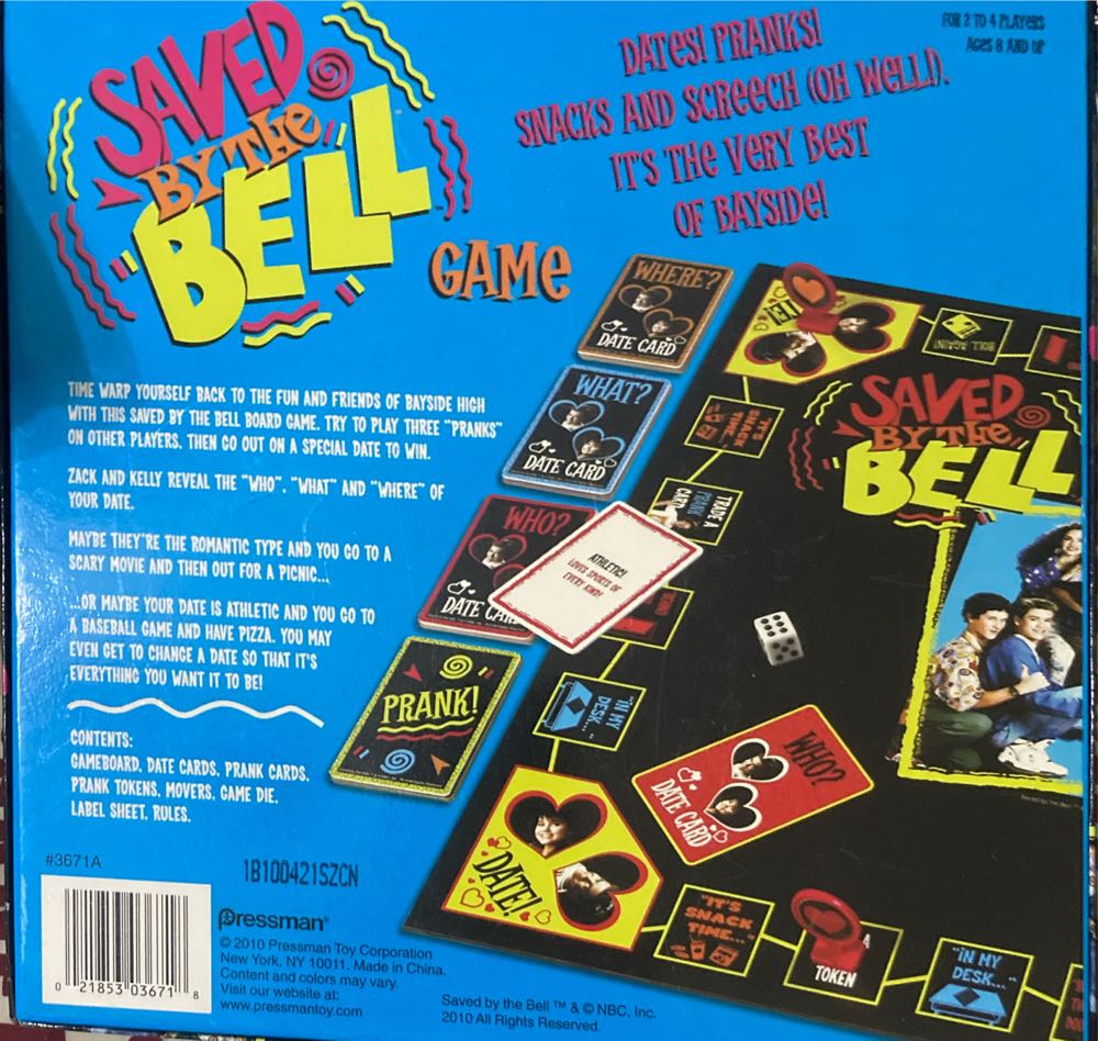 Saved By The Bell  (2-4) board game collectible [Barcode 021853036718] - Main Image 2