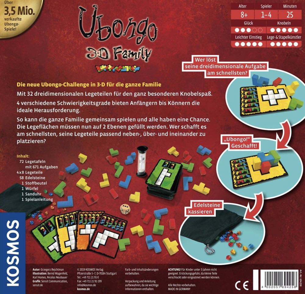 Ubongo 3D  (2-4) board game collectible [Barcode 4002051690847] - Main Image 2