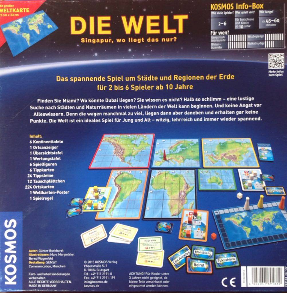 Burkhardt Günter: Die Welt - Singapur Wo Liegt Das Nur? Spiel Portofrei! #v#  (2-6) board game collectible [Barcode 4002051691882] - Main Image 2